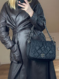 Chanel Black Textured Coated Nylon Flap Bag