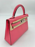 Hermes Mini Kelly II Sellier Epsom Rose Azalee Palladium Hardware