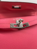 Hermes Mini Kelly II Sellier Epsom Rose Azalee Palladium Hardware