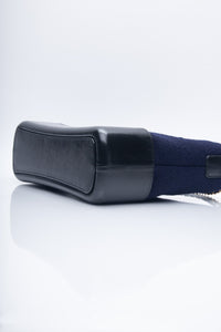 CHANEL Navy Paris Hamburg Felt Gabrielle Hobo Embroidered Wool and Calfskin