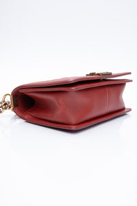 CHANEL Dark Orange Caviar Quilted Medium Boy Flap Bag