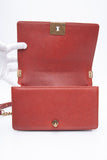 CHANEL Dark Orange Caviar Quilted Medium Boy Flap Bag