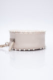 CHANEL Cream Calfskin Quilted Pearl Round Crossbody Bag
