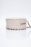 CHANEL Cream Calfskin Quilted Pearl Round Crossbody Bag