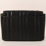 CHANEL Around 1995 Made Caviar Skin Mademoiselle Stitch Turn-Lock Chain Bag Black