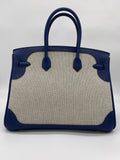 Hermes Birkin 35 Canvas Bleu de Prusse Palladium Hardware