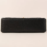 CHANEL Around 1995 Made Caviar Skin Mademoiselle Stitch Turn-Lock Chain Bag Black