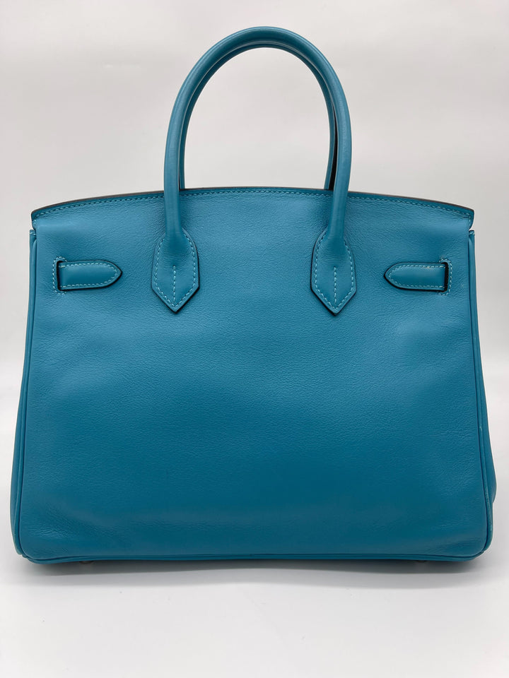 Hermes Birkin 30 Bleu Jean Palladium Hardware