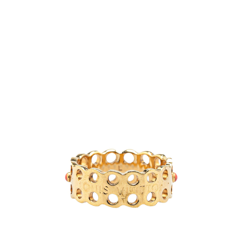 Gold Louis Vuitton Gold Plated Hide and Seek Ring