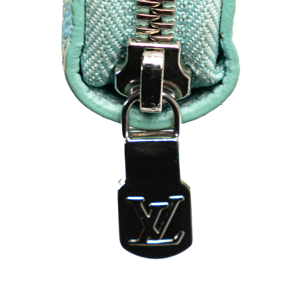Blue Louis Vuitton Monogram Empreinte Summer Stardust Zippy Wallet