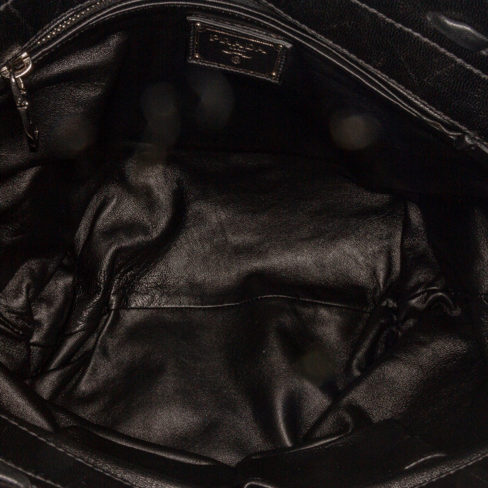 Brown Prada Knit Nappa Tote Bag