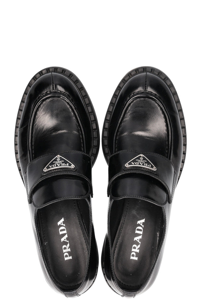 PRADA Logo Loafers Black