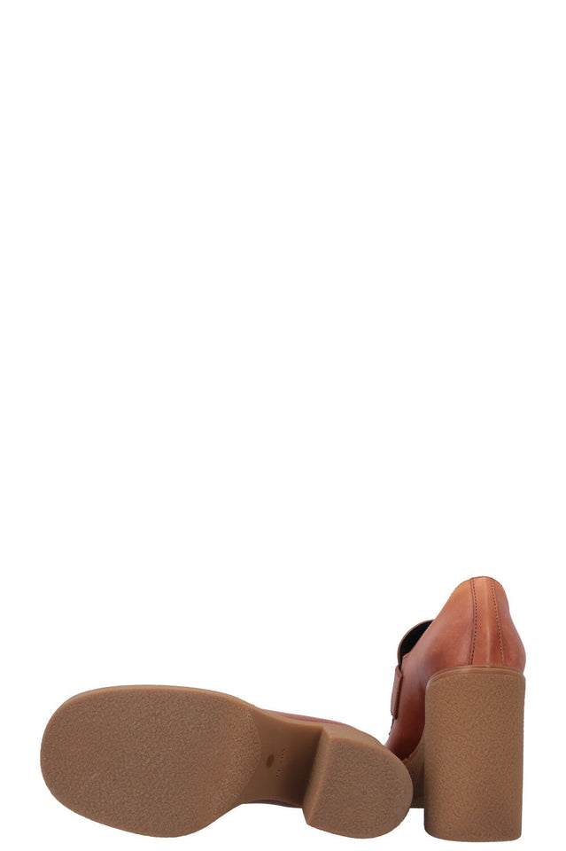 PRADA Logo Platform Loafers Brown