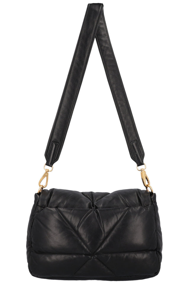PRADA Quilted Crossbody Bag Leather Black
