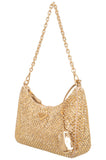 PRADA Re-Edition 2005 Crossbody Bag Gold Crystal Satin