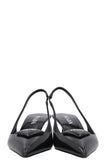 PRADA Logo Plaque Slingback Heels Black