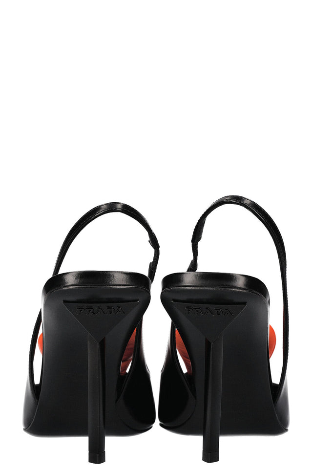 PRADA Slingback Heels Logo Tongue
