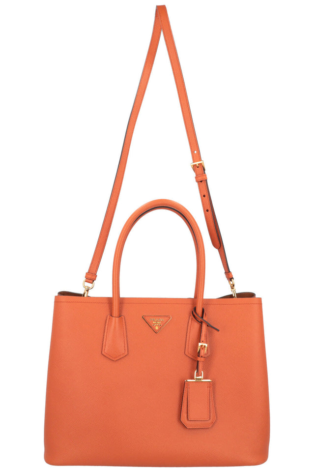 PRADA Tote Bag Saffiano Leather Papaya