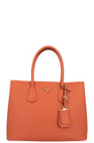 PRADA Tote Bag Saffiano Leather Papaya