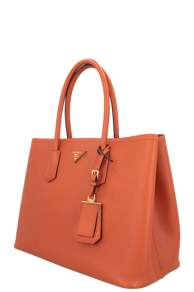 PRADA Tote Bag Saffiano Leather Papaya