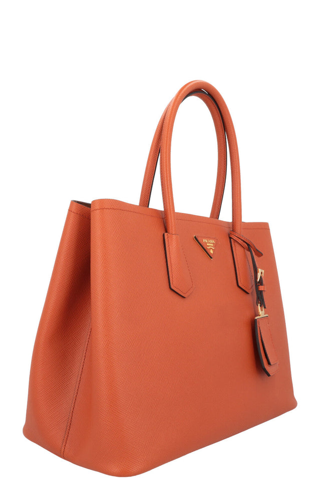 PRADA Tote Bag Saffiano Leather Papaya