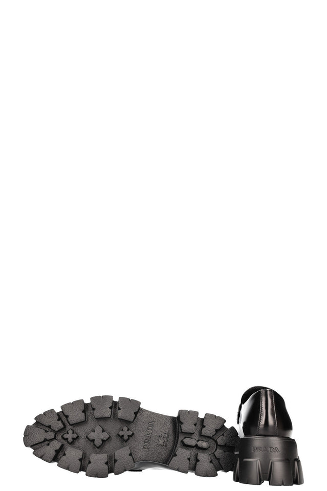 PRADA Monolith Pointy Loafers Black