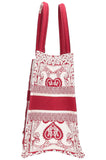 CHRISTIAN DIOR Book Tote Red & White