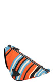 PRADA Triangle Clutch Striped Orange Blue