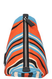 PRADA Triangle Clutch Striped Orange Blue