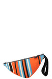 PRADA Triangle Clutch Striped Orange Blue