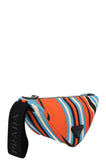 PRADA Triangle Clutch Striped Orange Blue