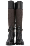 PRADA Logo Knee High Boots Canvas Leather