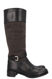 PRADA Logo Knee High Boots Canvas Leather