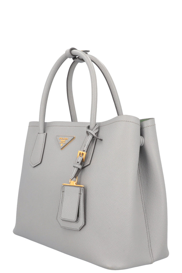 PRADA Large Double Tote Bag Light Blue