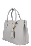 PRADA Large Double Tote Bag Light Blue