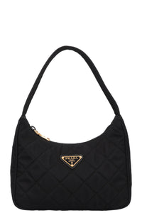 PRADA Quilted Re-Nylon Shoulder Bag Black