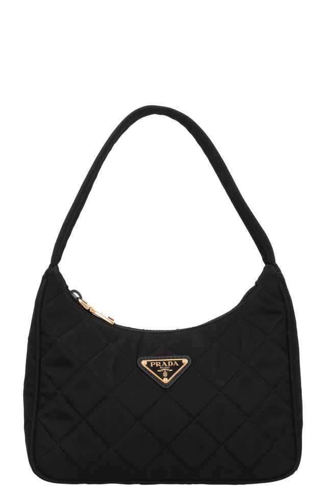PRADA Quilted Re-Nylon Shoulder Bag Black