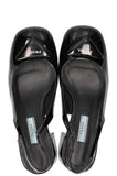PRADA Logo Slingbacks Patent Black