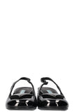 PRADA Logo Slingbacks Patent Black