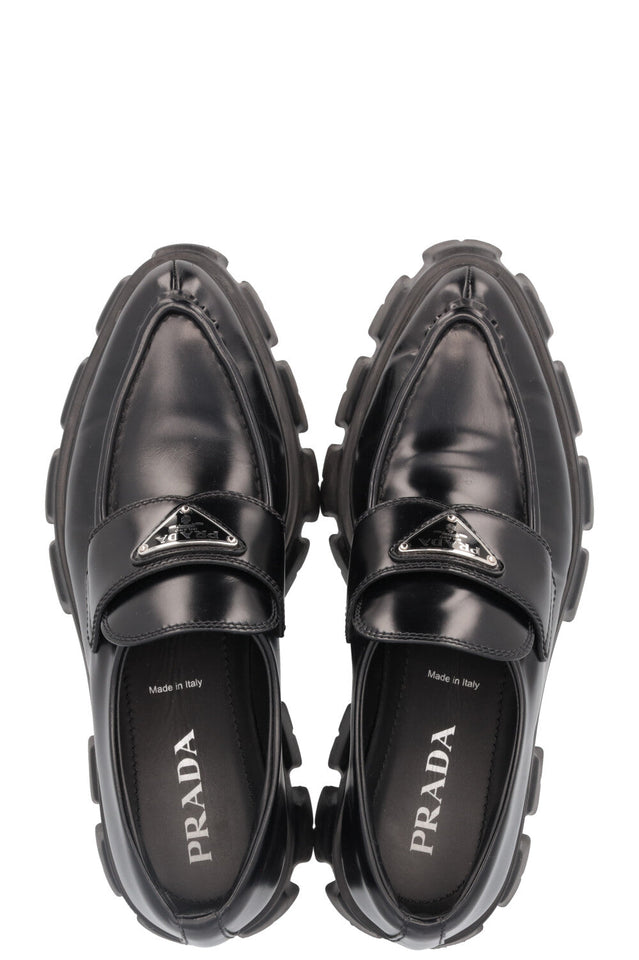 PRADA Monolith Flats Leather Black