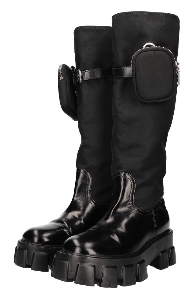 PRADA Monolith High Boots Nylon Black