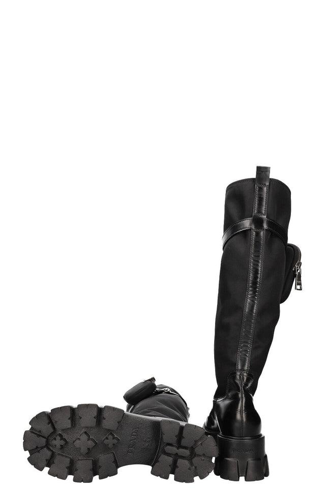PRADA Monolith High Boots Nylon Black