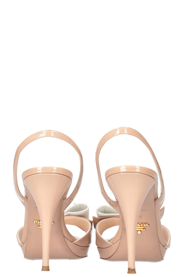 PRADA Bow Heels Patent Nude