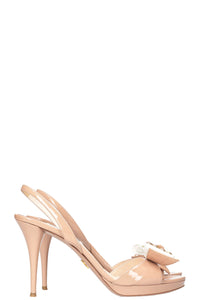PRADA Bow Heels Patent Nude