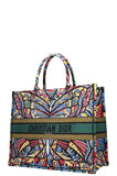 CHRISTIAN DIOR Butterfly Book Tote Large Green Blue