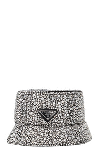 PRADA 2021 Logo Crytsal Embellished Bucket Hat