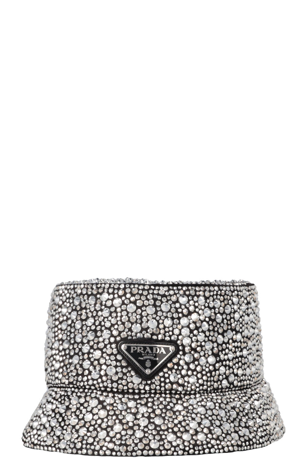 PRADA 2021 Logo Crytsal Embellished Bucket Hat