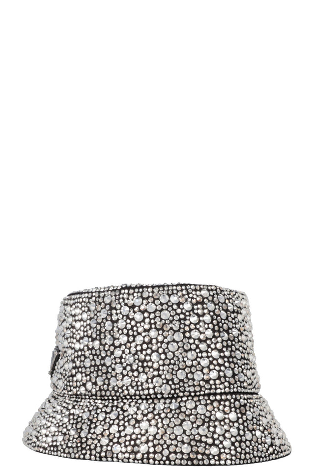 PRADA 2021 Logo Crytsal Embellished Bucket Hat