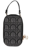 CHRISTIAN DIOR Lady Dior Phone Holder Black