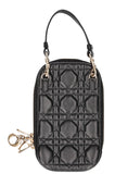 CHRISTIAN DIOR Lady Dior Phone Holder Black